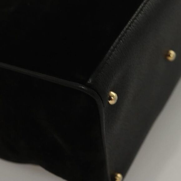 Gucci Bamboo Zip Pouch Suede Black Suede Handbag (Pre-Owned) - Picture 6 of 16